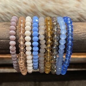 Elegant Multi-Color Beaded Bracelet Set of 9